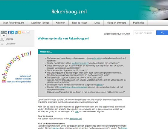 Bijlage 10 Handleiding website www.rekenboog.nl (Bijlage bij Stap 6) Wanneer u de website van www.rekenboog.nl bezoekt, komt u eerst op de homepage terecht.