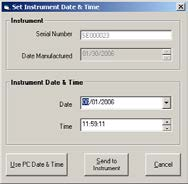Opmerking: De tijd- en datumnotatie die worden gebruikt op een instrument zijn mogelijk niet dezelfde als deze die zijn gebruikt in Hemochron Configuration Manager.