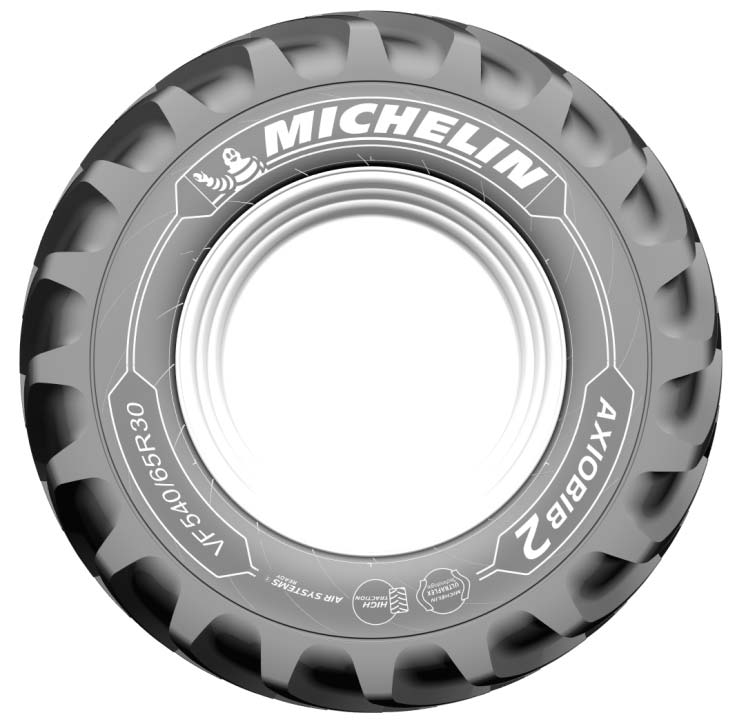 DE MICHELIN AXIOBIB 2 De MICHELIN VF AxioBiB 2 is gemaakt voor middelzware/zware tractoren en is, voor landbouwers die hun grond willen ontzien, het beste aanbod op de markt Op de stands van New