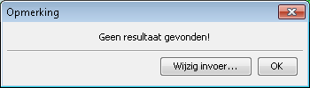 Het scherm Opmerking verschijnt nu weer.