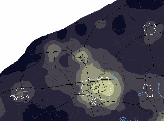 blz 78 113603 Figuur 38. Relatieve hemelhelderheid (bron: Provincie Fryslân) In het buitendijkse gebied aan de Waddenzee worden geen nieuwe lichtbronnen mogelijk gemaakt.