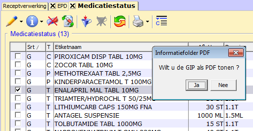 De GIP wordt standaard als PDF getoond in een PDF-viewer. Als u werkt via de CeHC, dan opent direct het printscherm waarmee u de GIP afdrukt.