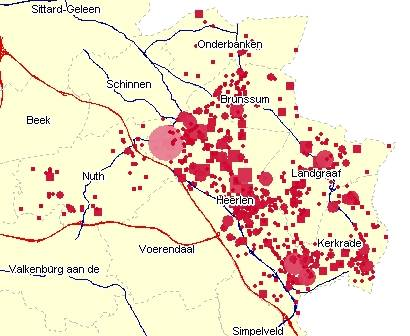 Tabel 3 Ongevallencijfers Parkstad Limburg 2002-2004 [bron DSVI] Ongevallen 2002-2004 Weg Gemeente Locatie Totaal Gewonden Doden slachtoffers N281 Heerlen Euregioweg-Beitel 20 19 1 N281 Heerlen