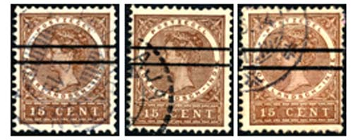 Bij de opdruk van de serie postzegels met Java (voor verkoop op de eilanden Java en Madoera) en Buiten Bezit (voor de overige eilanden) maakte de Indische Postdienst gebruik van de mogelijkheid om