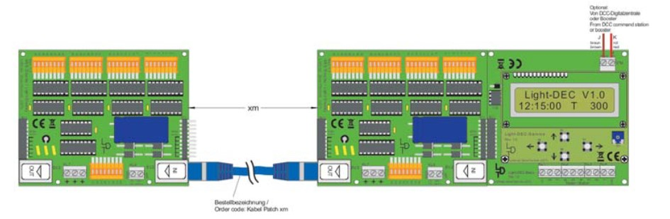 Deze spanning is genoeg voor de lampjes en LED s die op een modelspoorbaan gebruikt worden. Het is ook mogelijk om op één uitgang alle straatlantaarns van een straat aan te sluiten.