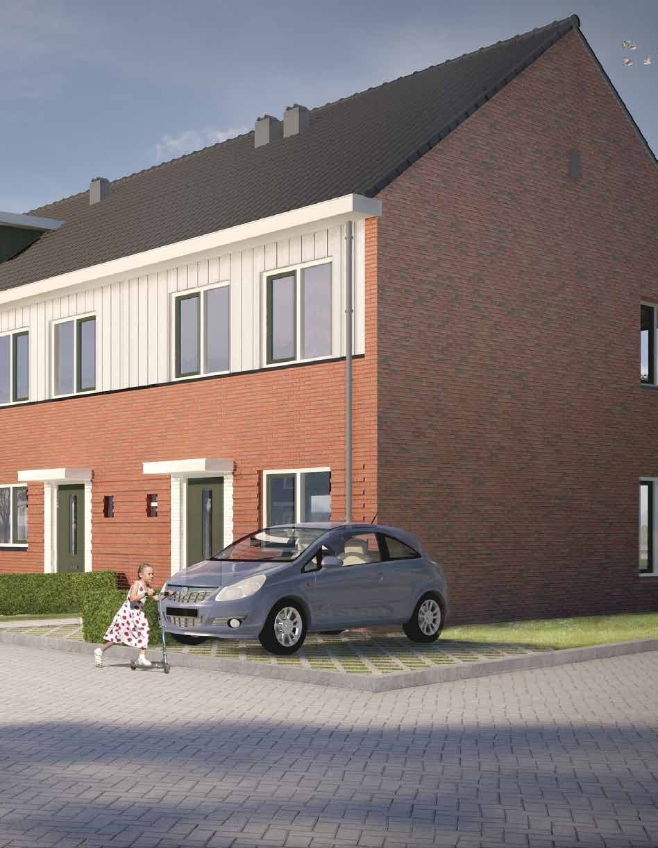 Lekker ruim wonen De rij- en hoekwoningen zijn er in 2 uitvoeringsvarianten, namelijk één type met een lage goot en één met een hoge goot.