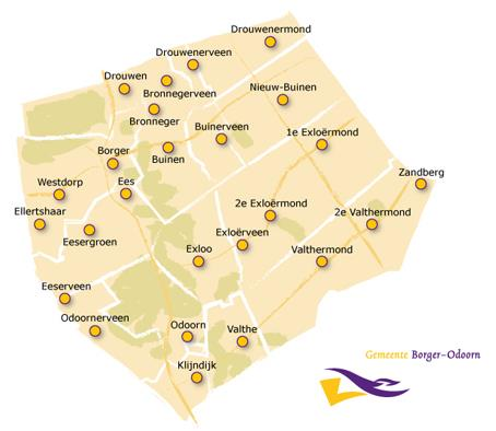 Nederland, Drenthe, Borger-Odoorn en Drouwen in één oogopslag.