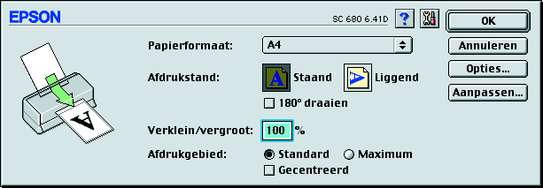 Voor Macintosh-gebruikers Volg deze stappen als u een voorbeeldbestand wilt afdrukken. U kunt naar de Epson-website voor technische ondersteuning gaan vanaf de cdrom met printersoftware.