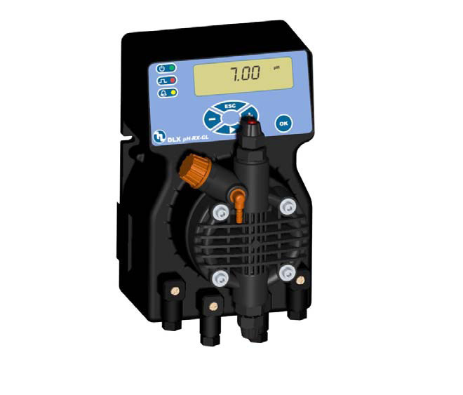 DLX-pH-Rx-CL De DLX-pH-Rx-CL is een multifunctionele magnetisch aangedreven doseerpomp voor het doseren van diverse chemicaliën. Vormgeving van de pomp is hetzelfde als van de DLX-MA serie.