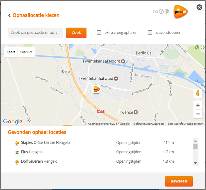 Ook kan hier gefilterd worden op extra vroeg ophalen en s avonds open. 2.5 stap 4 Klaar? PostNL Checkout aanzetten Ervaar het zelf met een test bestelling.