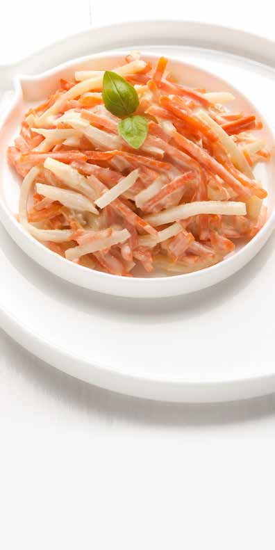 251 1,5 kg THT/DLC: 10 dagen/jours WESTERNSALADE Knapperige wortelen met pittige selder en prei, fijn gekruid in een milde