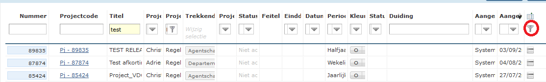 TIP: filter resultaten blijven bewaard. De volgende keer dat je het tabblad opent waar je een filter hebt toegpast, zal de data nog steeds gefilterd zijn.