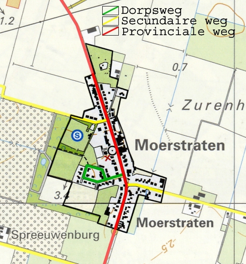 3.2 Ruimtelijke analyse van het gebied 3.2.1 Stedenbouwkundige analyse De kern Moerstraten ligt ten (noord)westen van de kernen Wouw en Roosendaal, te midden van karakteristiek open landschap.