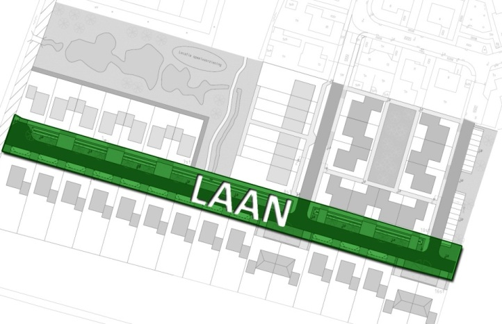 Deze laan is qua profielopbouw zeer groen, met aan de noordzijde een retentiestrook met bijvoorbeeld wilgen en elzen als beplanting.