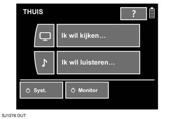 Entertainmentsysteem achterin HET SYSTEEM GEBRUIKEN U kunt het systeem bedienen terwijl de afstandsbediening zich in het koppelstation in de armsteun in het midden van de achterbank bevindt of