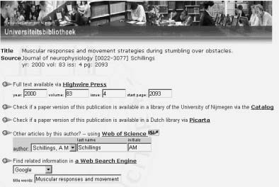 Een nieuwe manier van linking in informatiebestanden: SFX In de wetenschappelijke informatievoorziening neemt het belang van linking alsmaar toe.