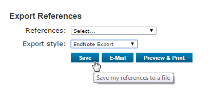 EndNote desktop Library In EndNote Online (Format > Export