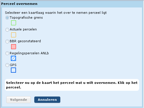 U kiest uit één van onderstaande kaartlagen.