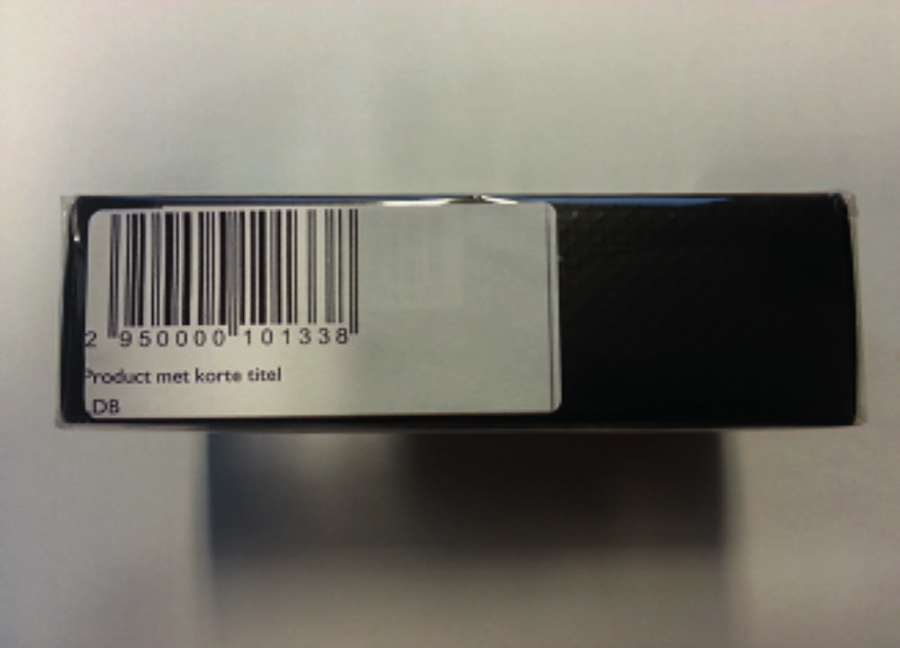 - Op elk afzonderlijk product moet maximaal één zichtbare EAN-barcode zitten; - Er mag niet meer dan één EAN-barcode zichtbaar zijn, dus eventuele tweede of derde barcodes moeten worden afgeplakt; -