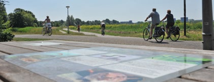 ffe risto De Wiedijk l Pla pad ntijn Fietsroute laan lengte ± 5 km start Raadhuis Amstelveen, Laan Nieuwer-Amstel via Amstelveen, en Schinkelbos man Ples Rin gv aa Akermolen Molen van De Patatza(a)k
