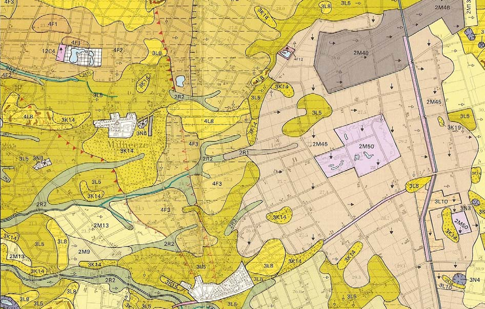 4. Ontstaan van het natuurlijke landschap De Peelrandbreuk ten zuiden en westen van Milheeze, en de zijbreuk, de storing van Milheeze, ten oosten van het dorp.