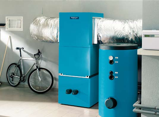 Noodzakelijk : de toebehoren van de warmtepompen Logafix Logafix Bufferboiler Het principe van een bufferboiler is eenvoudig : het watervolume van de installatie vergroten.