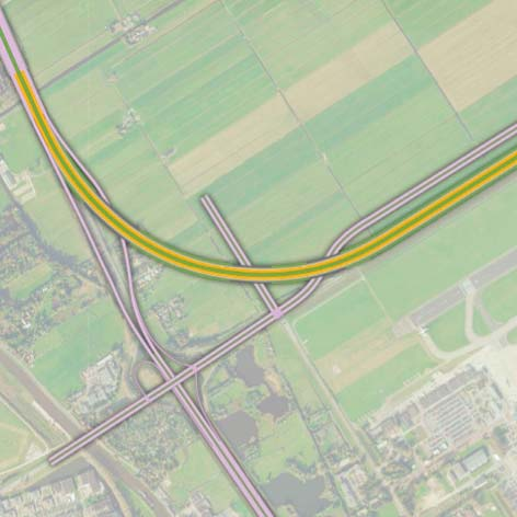 onder de N209 door en neemt verder westelijk dezelfde ligging aan als de andere varianten met een gescheiden ligging.