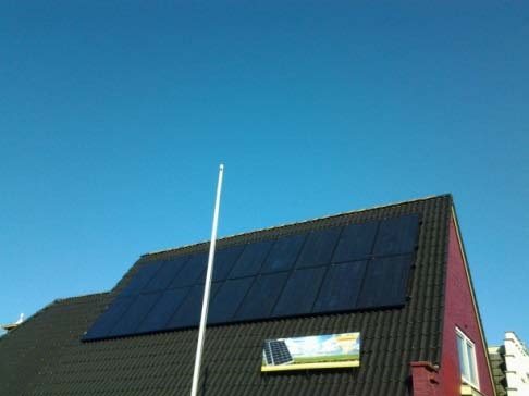 Plaatsing - Schuin dak: - De zonnecollectoren en/of zonnepanelenmoeten in of direct op het dakvlak plaatsen.