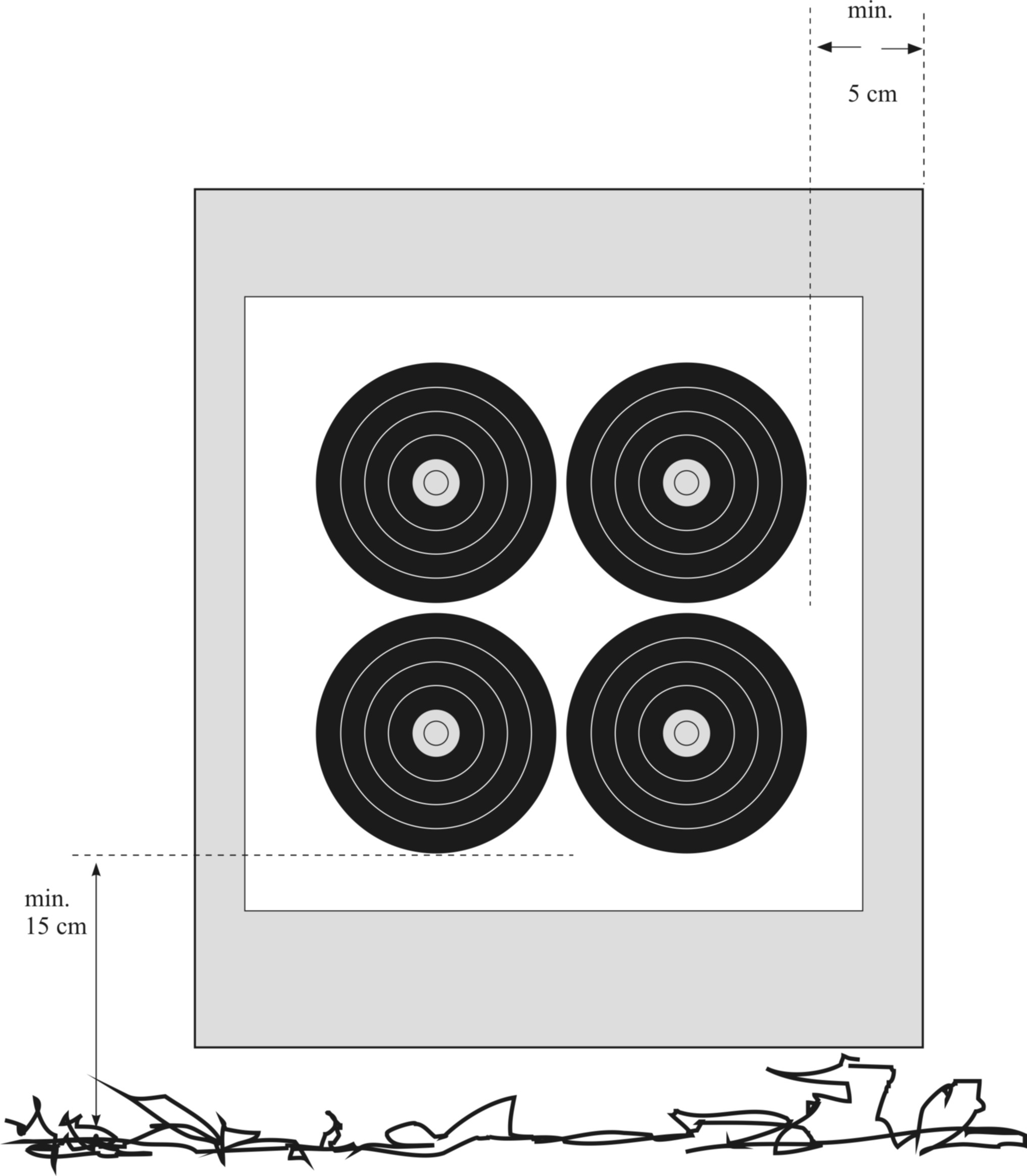 Image 3: 4 x 4 40cm Target Face for Field 4 x 3 verticaal drievoudig