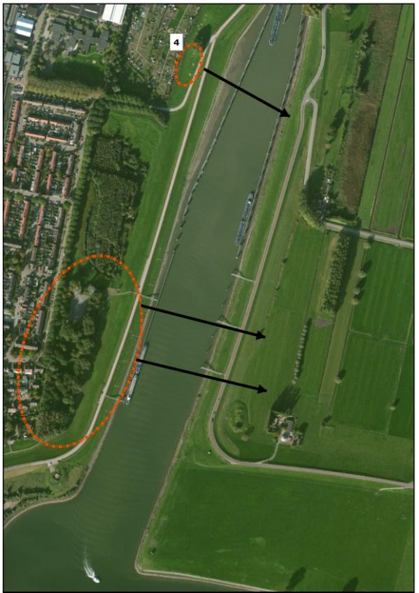 3.2.4 Locatie 4 Oversteek vanuit de wijk Vreeswijk Vanuit de wijk Vreeswijk steken gewone dwergvleermuizen over naar het relatief open landschap aan de oostzijde.