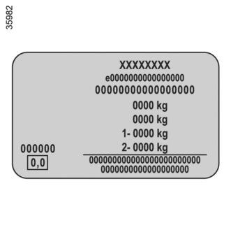 3 Identificatienummer. Afhankelijk van de auto wordt deze informatie herhaald op de markering B. 4 MMAC (Max.