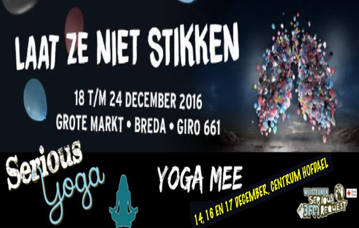 SERIOUS YOGA VOOR 3FM SERIOUS REQUEST 2016 Yoga en met zoveel mogelijk mensen om aandacht te vragen voor de Stille Ramp, de 3fm Serious Request 2016 actie.