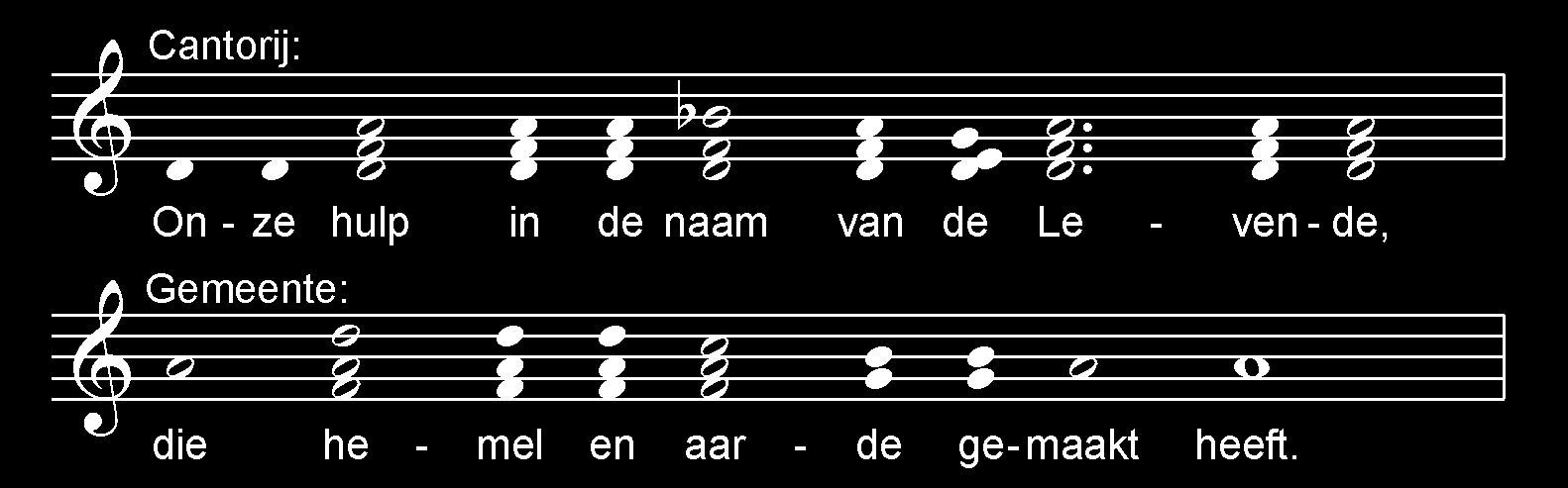 door de voorganger (we gaan staan) Openingslied NLB 84a