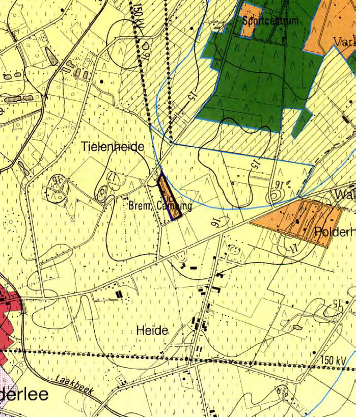 b. Gewestplan Volgens het gewestplan Herentals - Mol (KB 28 juli 1978) nr; 16/3 is de grond bestemd voor jeugdrecreatie. De toegang en parking van de camping is momenteel gelegen in agrarisch gebied.