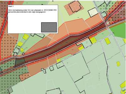 IV.k Het plandeel met de bestemming "Agrarisch met waarden- Groenblauwe mantel" nabij de Turfvaart/Bijloop nabij het Rondgors te Rijsbergen (kaart 1).