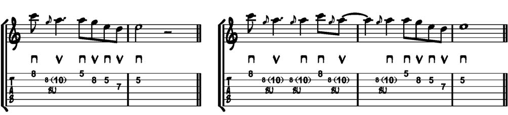 kleinere licks langere patronen kan maken! Lick 13: Een unison bend!