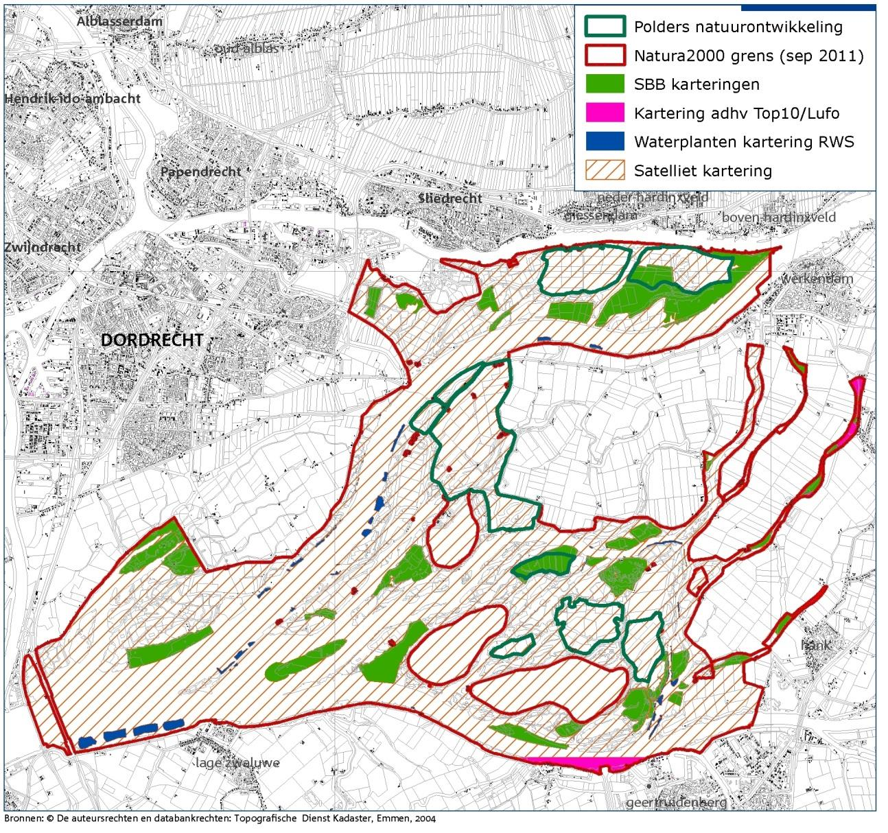 Bijlage 5 Vervaardiging habitatkaart Biesbosch Huidige situatie Van het Natura2000-gebied Biesbosch is geen vlakdekkende vegetatiekaart beschikbaar.