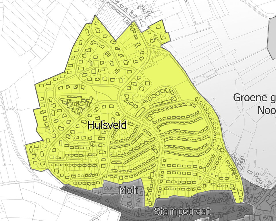 Hulsveld De buurt Hulsveld is de grootste eenheid van de kern Simpelveld en ligt tussen het agrarisch lint Huls, het centrumgebied van Simpelveld en de Stampstraat.