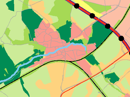 Perspectief Plattelandskern (P6) (=plangrens) Uitsnede kaart Provinciaal Omgevingsplan Limburg 2006 Op de kern Simpelveld is het perspectief Plattelandskern (P6) van toepassing.