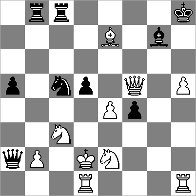 Tb5-f5 Lf7-e8 34.Dc6- c4 Pa6-c5 35.b3-b4 a7-a6 36.Pe1 d3 Le8-b5!? [directer is 36...Pc5xd3 ; of 36...Lc7-h2! ] 37.Dc4-d5 Lc7-h2 nog steeds goed genoeg 38.Pf2-g4 [38.Dd5-h1 Pc5xd3 39.c2xd3 (39.