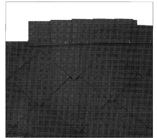 Foto 4: Strackort afwerking Kielgoot (Fig. 16) Langsheen de kiellijn wordt een zinken binnengoot aangebracht onder de onderdakplaten van beide dakhellingen.