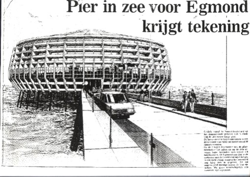 Pas in 1975 kwam hier de Sterflat, die met 30 m. nog altijd het hoogste gebouw van Egmond is. Een pier in zee: Nee!