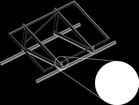 Voor horizontale montage 4) Fixeer uw zonnepanelen op de profielen