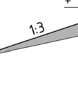 Het binnentalud heeft een taludhelling vann 1:5 en op het westelijke deel 1:6 in verband met de macrostabiliteit.