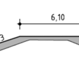 Figuur 3-5: Principe profiel nieuwe tracé (dijkpaal 5) DP 11 (ter plaatse van huidige dijk dijkvakk 50.660.