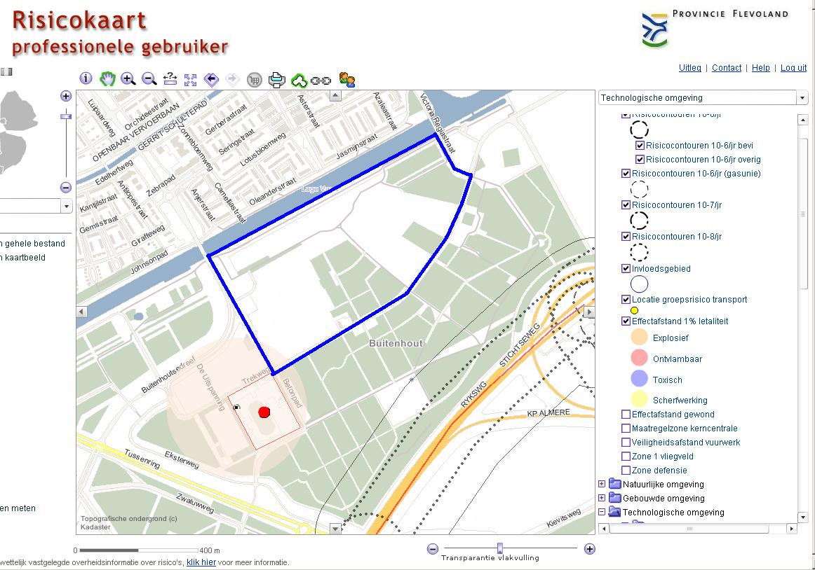 De verantwoordingsplicht groepsrisico en de adviesbevoegdheid voor de Brandweer Flevoland, over de mogelijkheden voor de rampenbestrijding en zelfredzaamheid van de bevolking in het invloedsgebied,