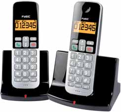 FX-5300 Big Button Draadloze DECT Telefoon Extra groot verlicht dot matrix display Grote contrasterende toetsen Naam- en Nummerweergave met geheugen en terugbelfunctie Telefoonboek met 25 geheugens