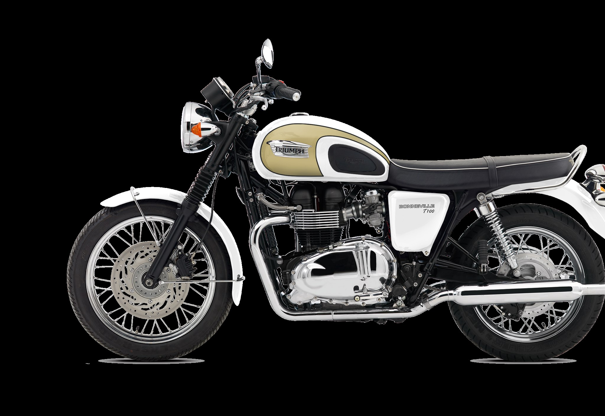 Bonneville T100 ( 9.650,00) PRODUCTINFORMATIE ALGEMEEN De beroemdste naam uit de motorgeschiedenis, met extra jaren 60 stijl.