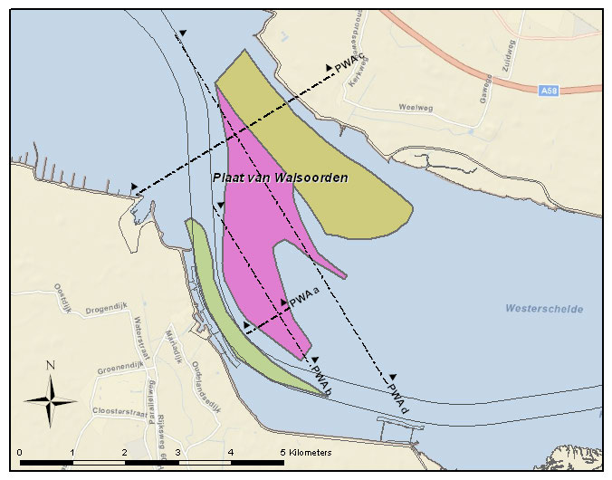 Figuur 4-2: Kaart van stortzone Plaat van Walsoorden met