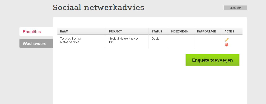 3. Bekijken status en resultaten van een klas.